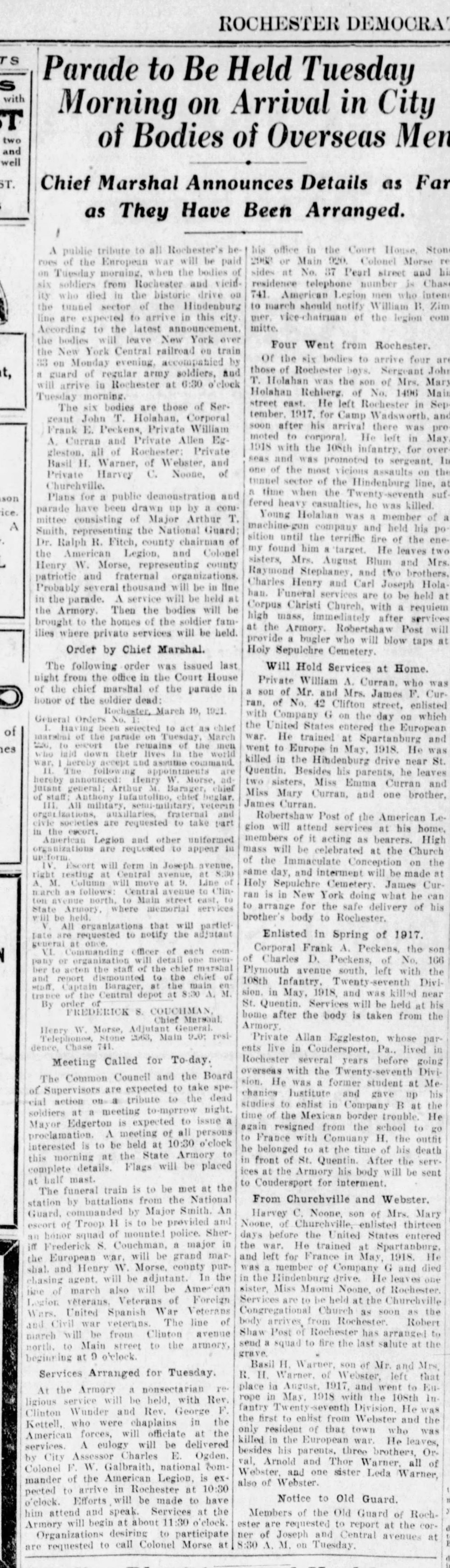 1921-3-20 Curran_William Democrat_and_Chronicle_Sun_