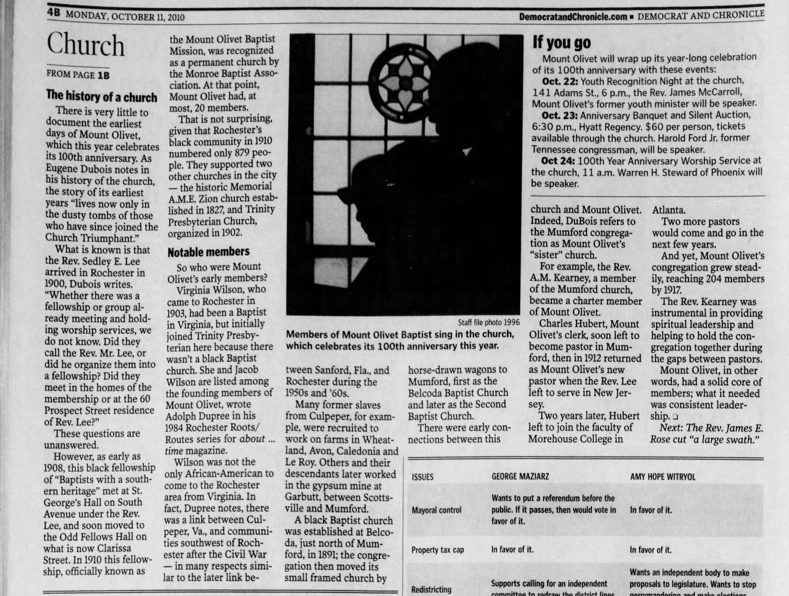 2010-10-11 Mt Olivet and Oaka Creek Rev A M Kearney Democrat_and_Chronicle_Mon__Oct_11__2010_