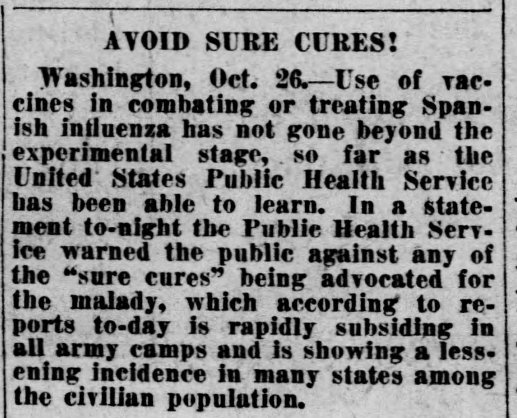 1918-10-27 Avoid Sure cures Democrat_and_Chronicle_Sun__Oct_27__1918_