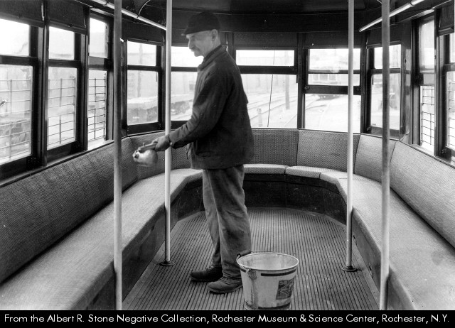 1918 Disinfecting a street car